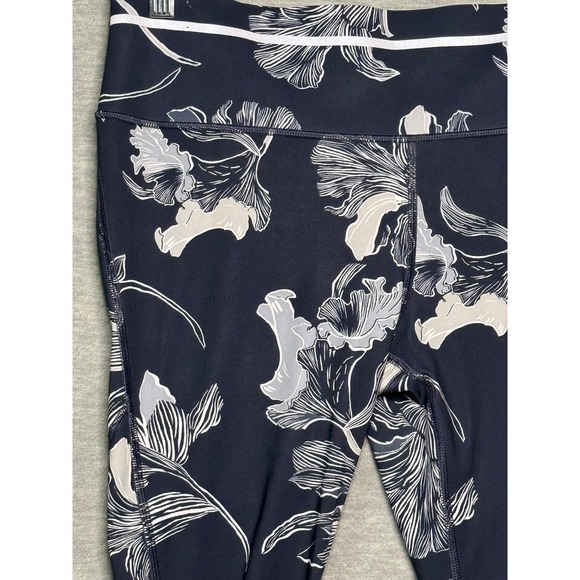 Athleta Leggings Blue, White, Gray Floral Print Size Small Ankle - Picture 1 of 5